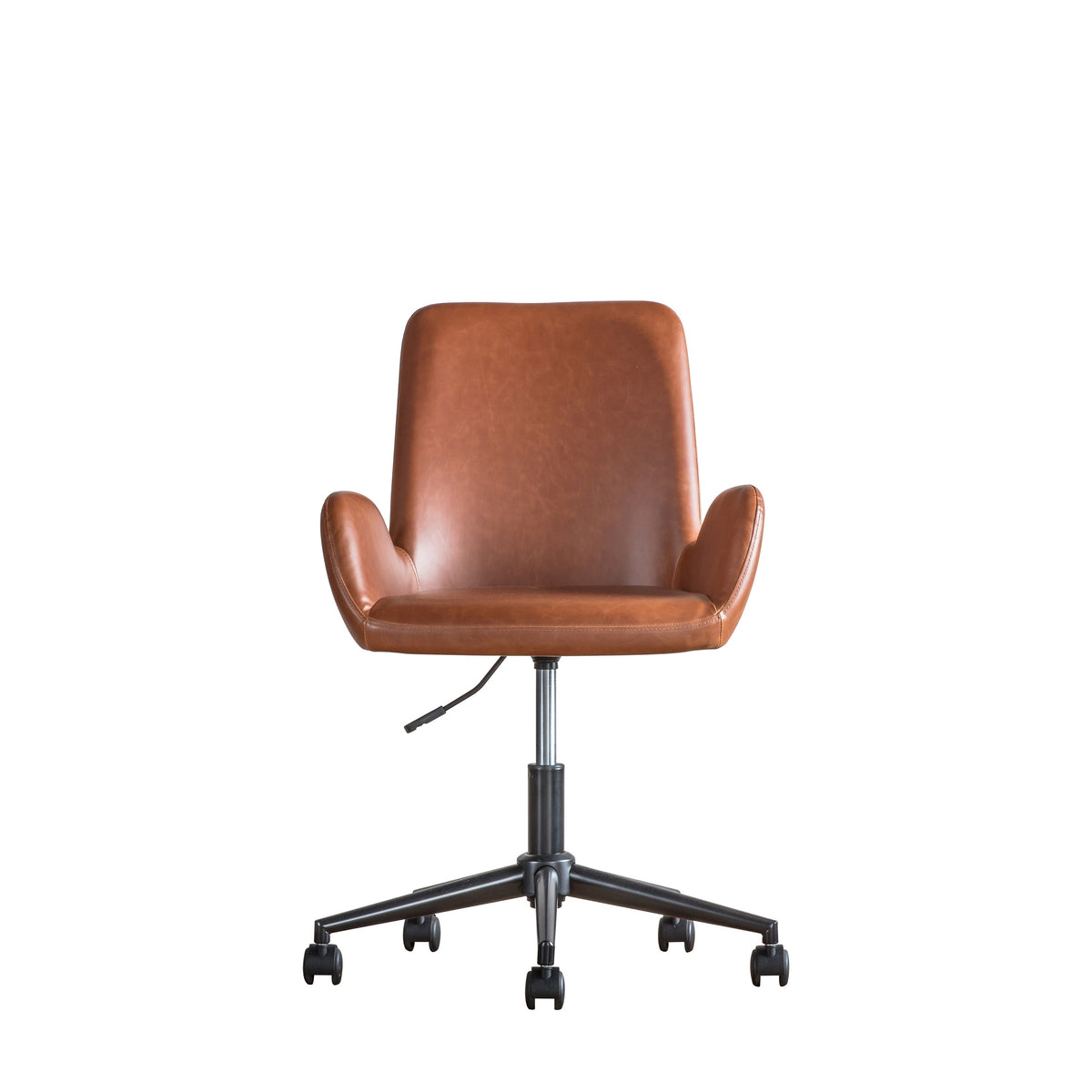 FARADAY brown swivel desk chair with arms and castor base