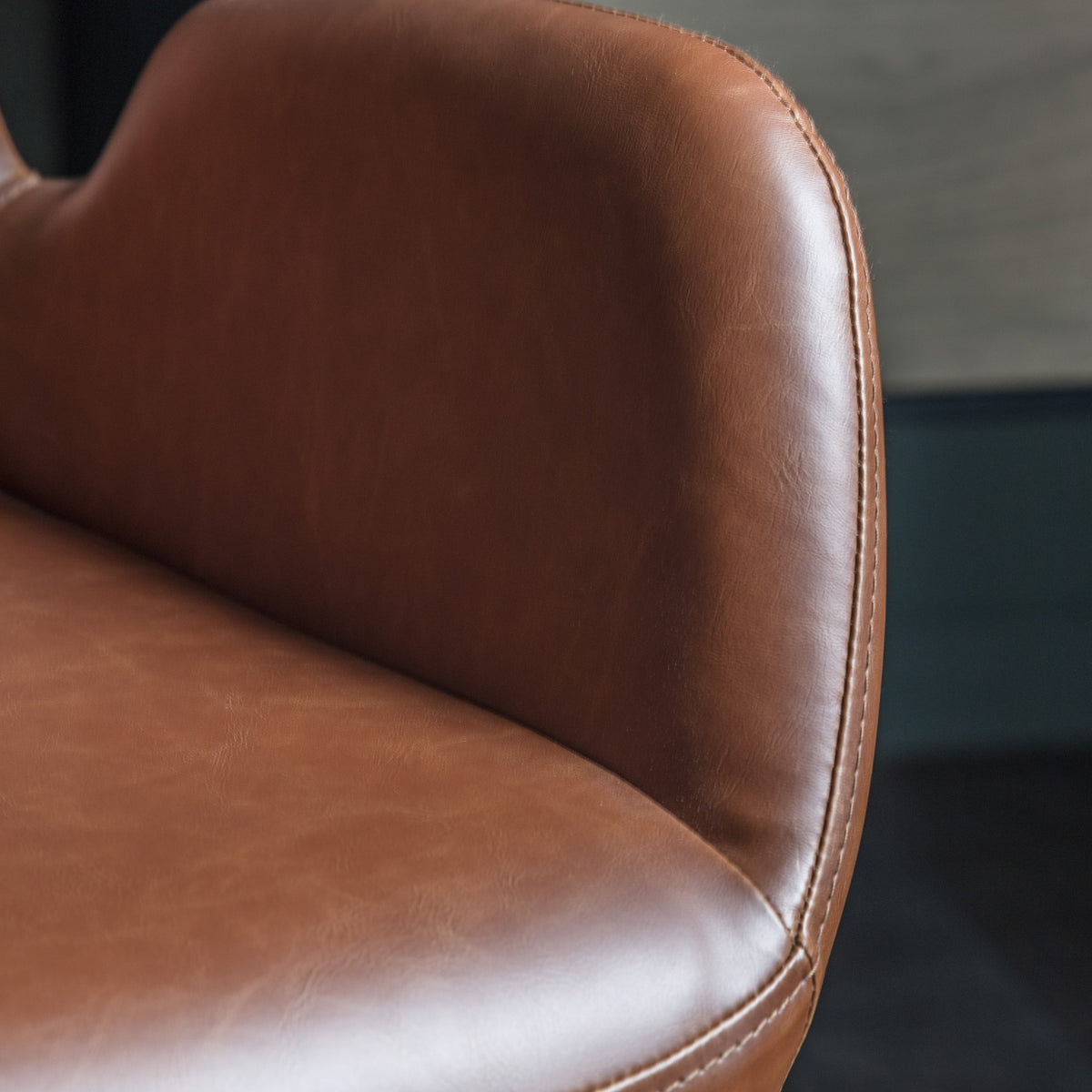 FARADAY brown swivel desk chair with arms and castor base