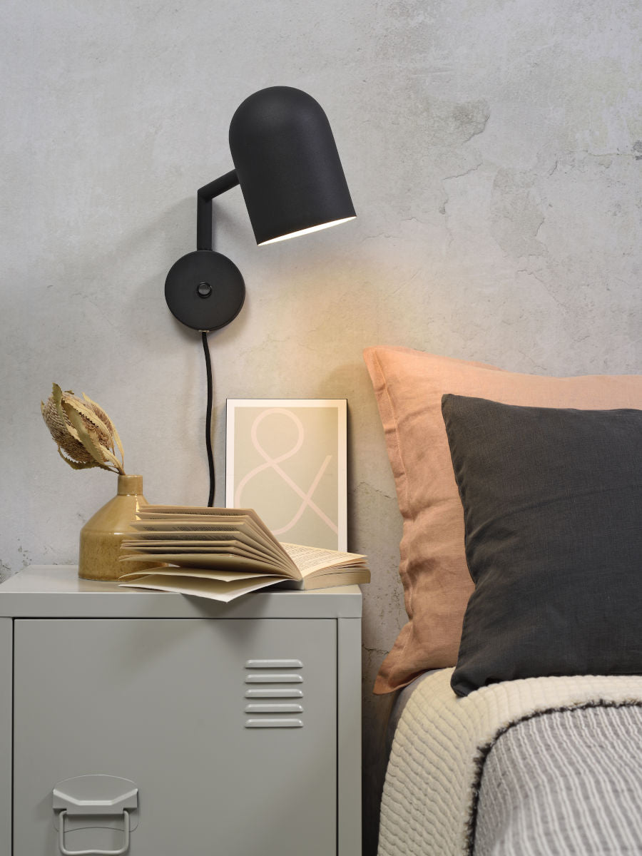 Marseille adjustable wall light in black metal finish | malletandplane.com