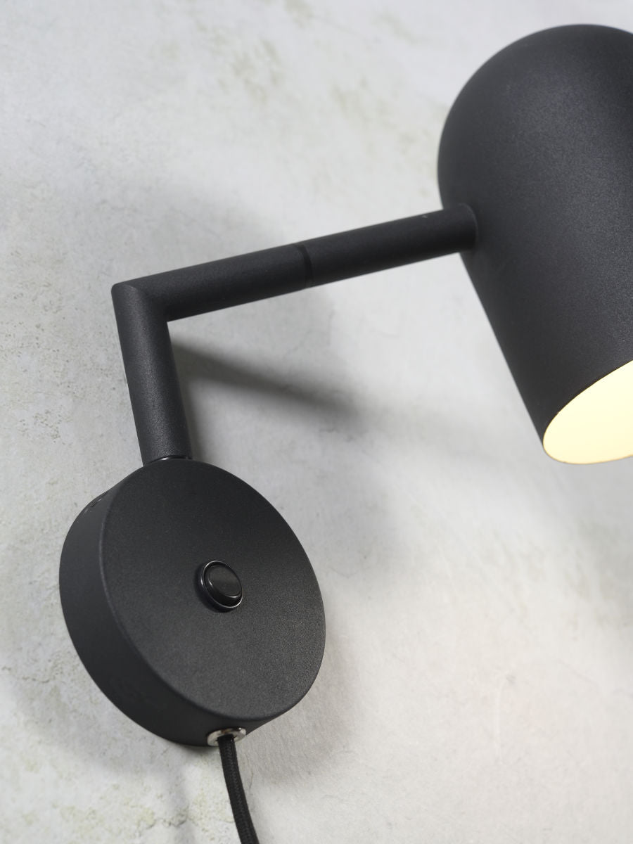 Marseille adjustable wall light in black metal finish | malletandplane.com