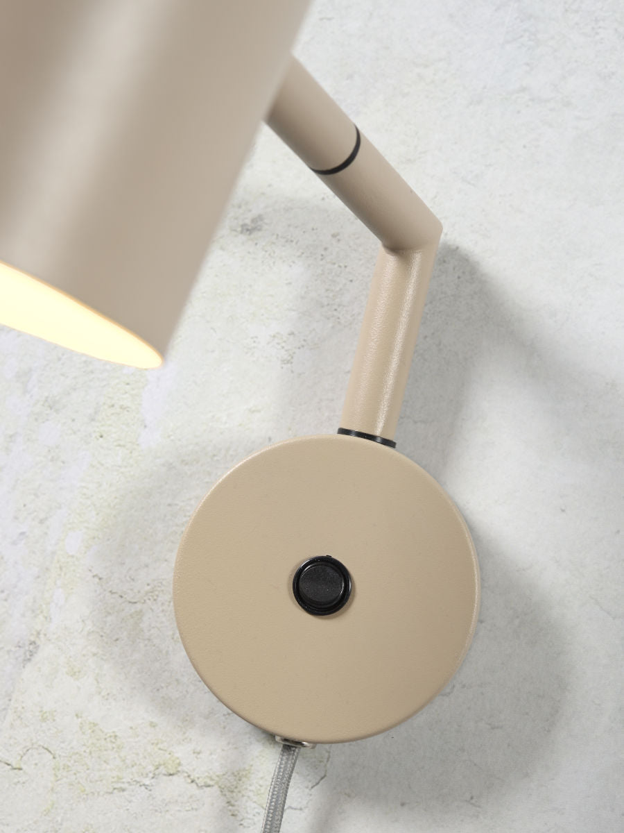 Marseille adjustable wall light in sand metal finish | malletandplane.com