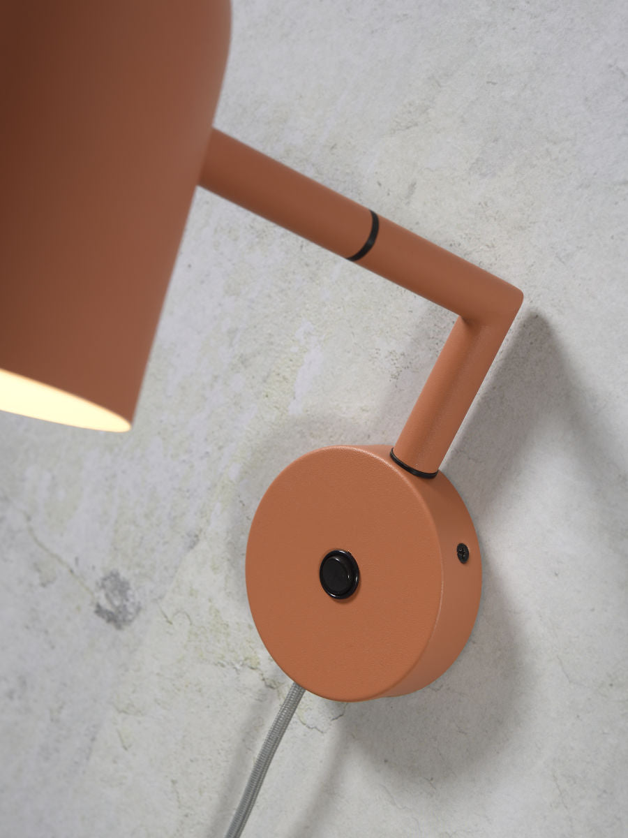 Marseille adjustable wall light in terra metal finish | malletandplane.com