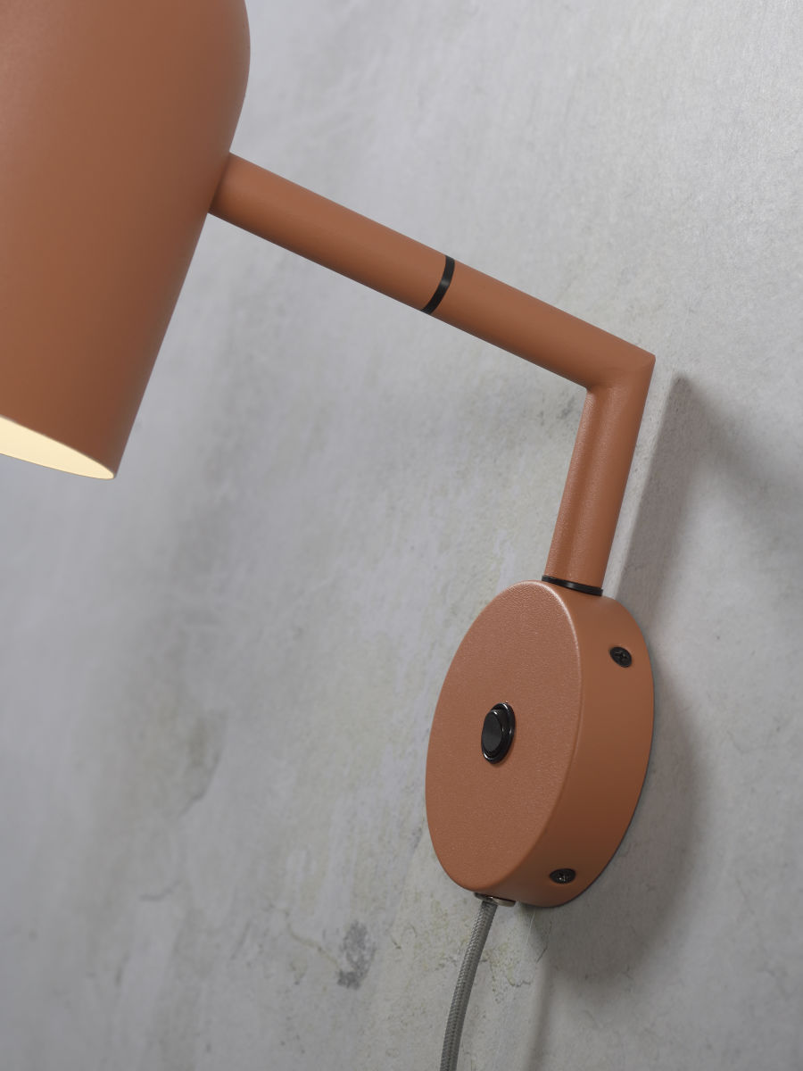 Marseille adjustable wall light in terra metal finish | malletandplane.com