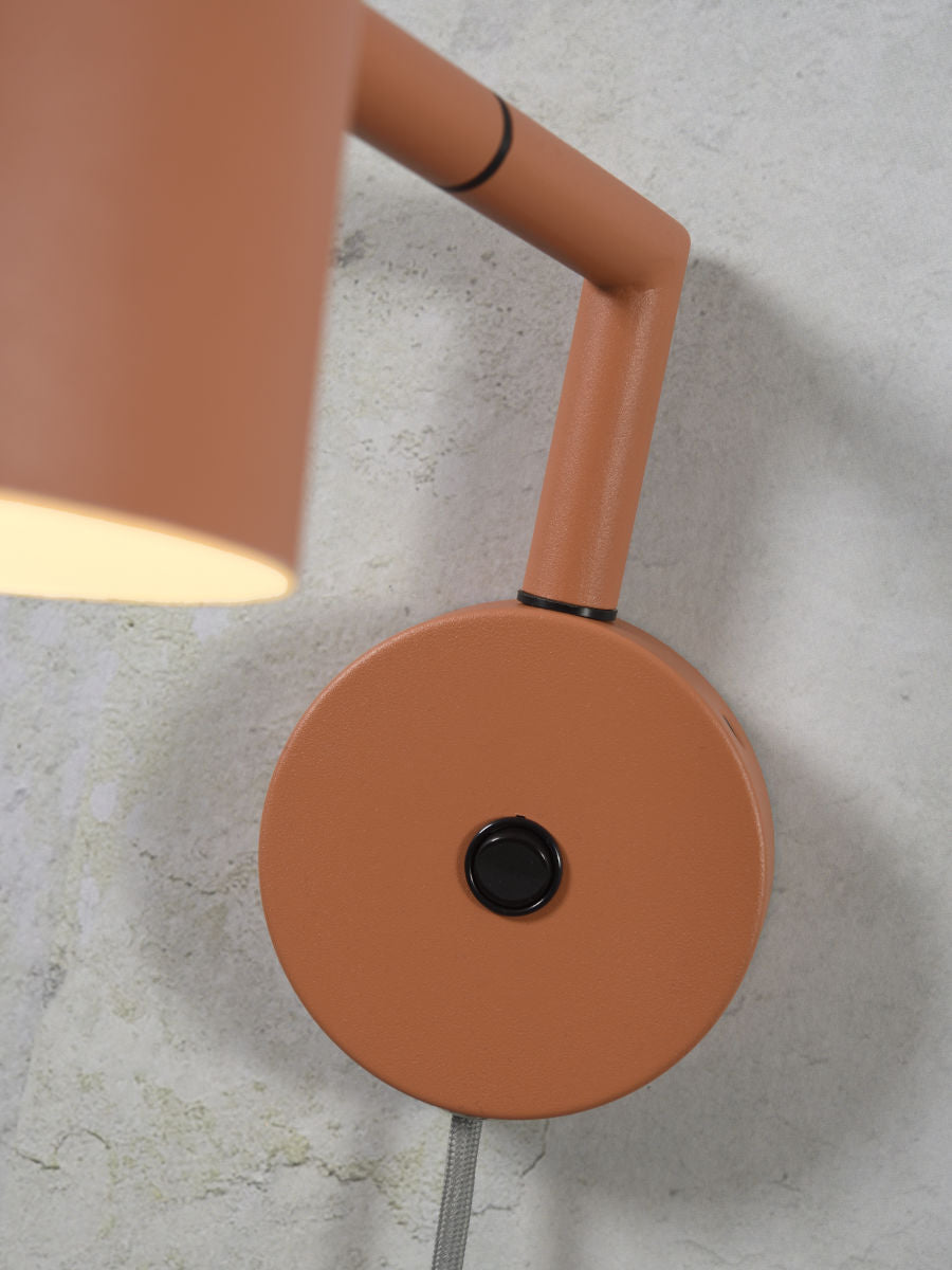 Marseille adjustable wall light in terra metal finish | malletandplane.com