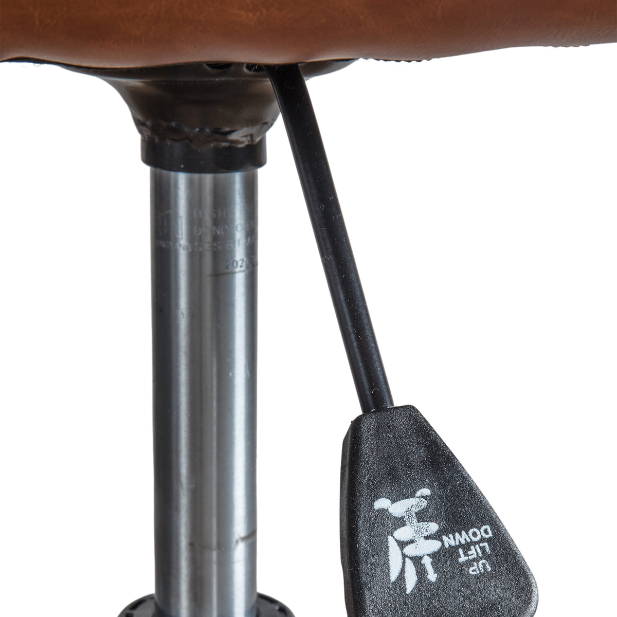 MENDEL compact brown swivel desk chair with castor base