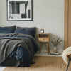 Ronan handmade solid mango wood small bedside table in a fine mango finish
