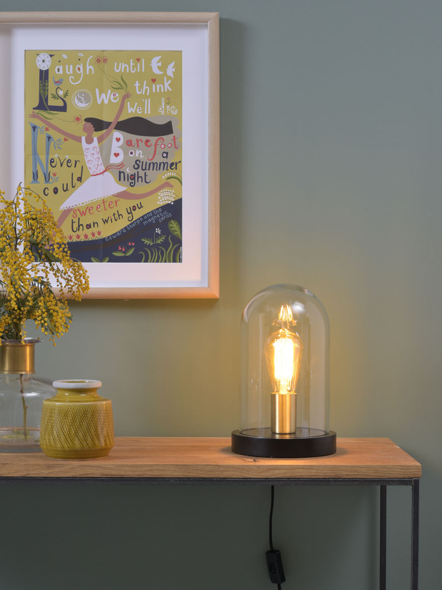 Seattle vintage style table lamp with glass dome cover | malletandplane.com