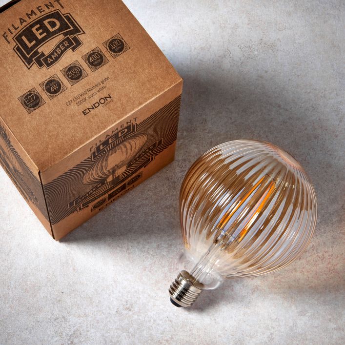 RIBBED LED E27 Decorative Filament Bulb | MalletandPlane.com