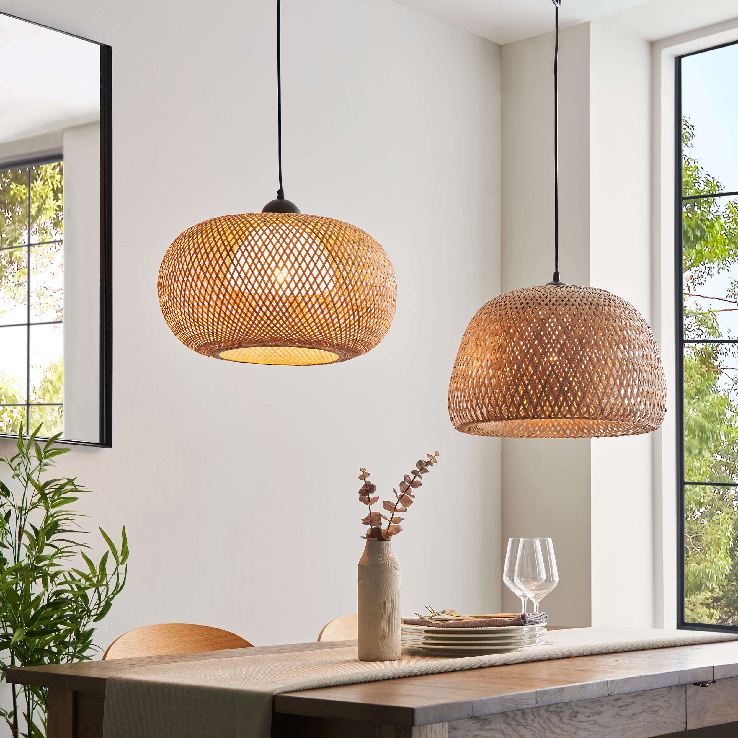 Samui natural raffia twine dimmable pendant light | MalletandPlane.com