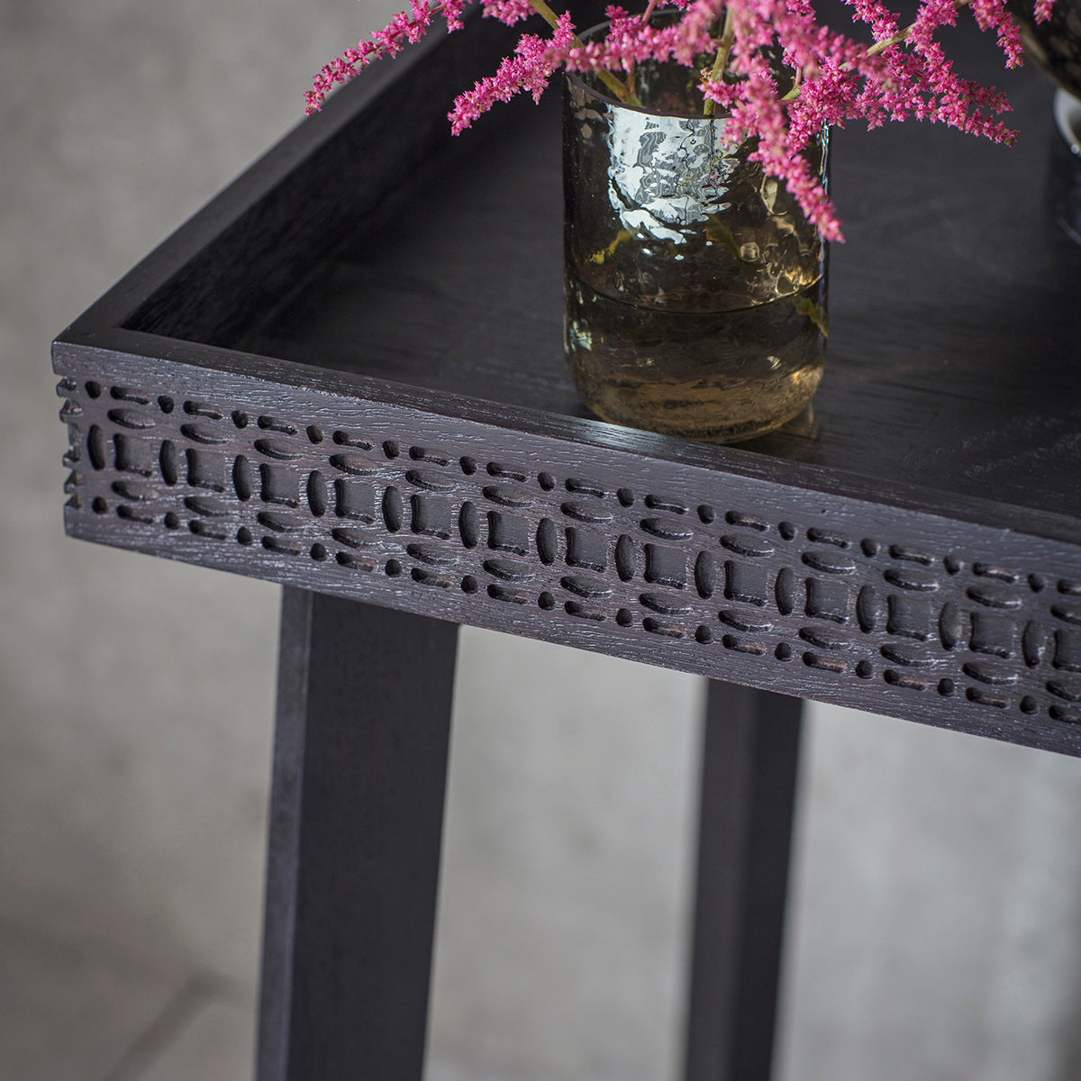 LAYLAH Bedside Tray Table in Matte Black Charcoal | MalletandPlane.com