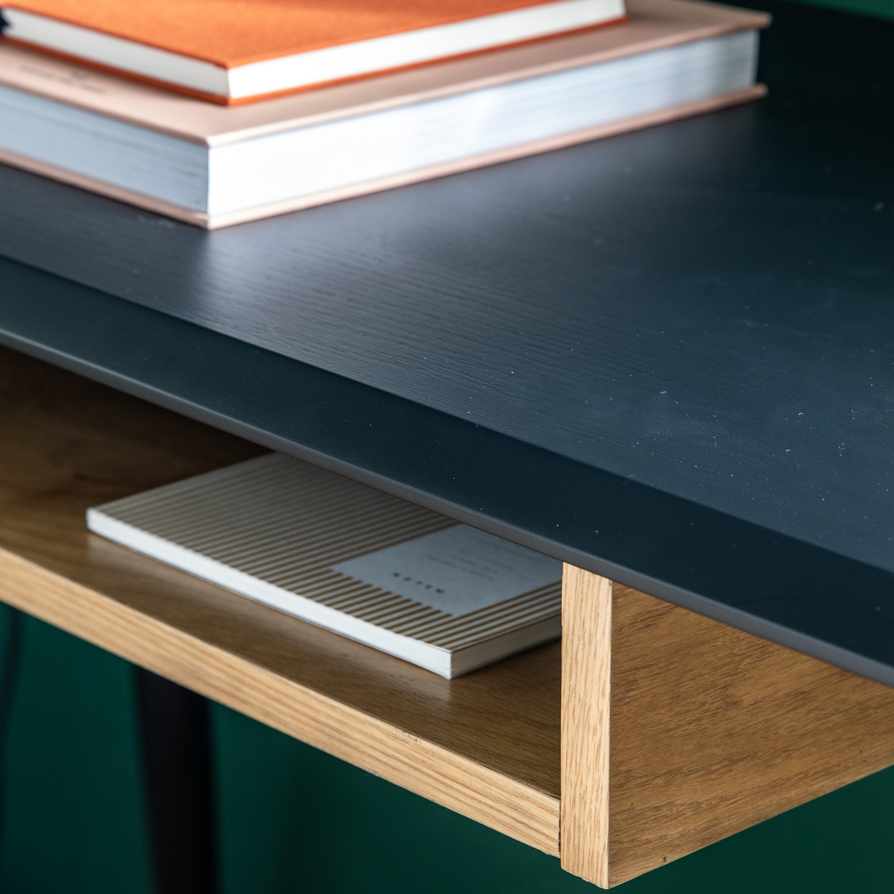 Cade study desk in natural and black oak finish | MalletandPlane.com