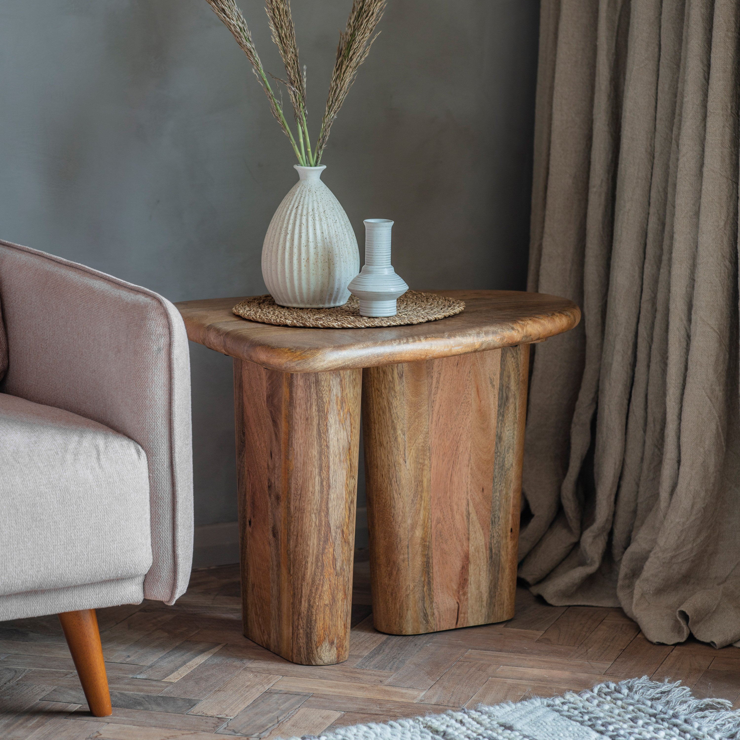 Jasper chunky solid natural mango wood side table | MalletandPlane.com