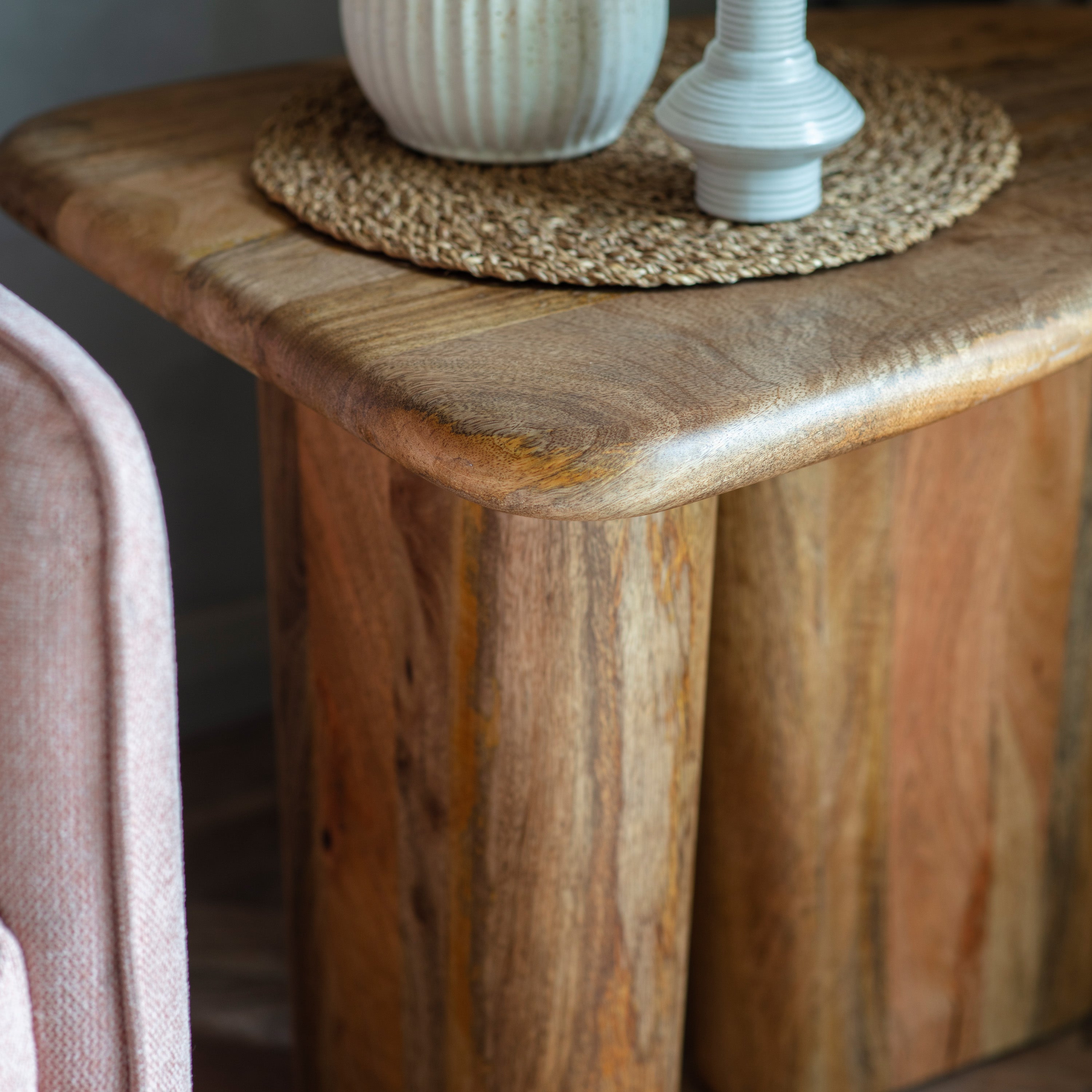 Jasper chunky solid natural mango wood side table | MalletandPlane.com