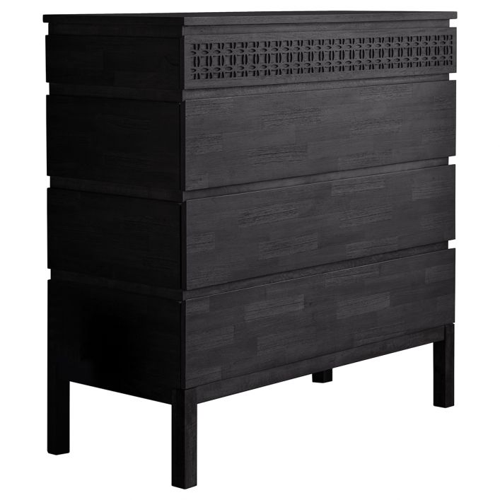 LAYLAH Chest of Drawers in Matte Black Charcoal Finish | MalletandPlane.com