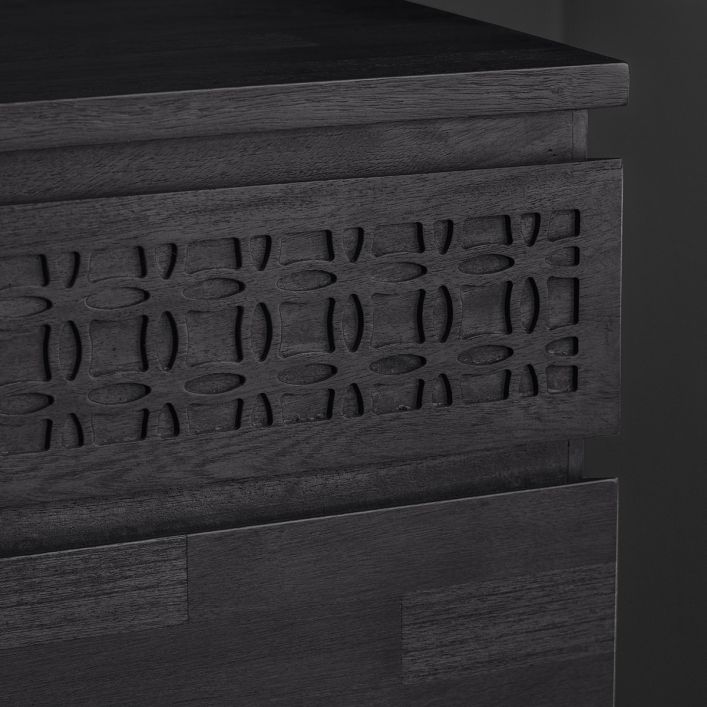 LAYLAH Chest of Drawers in Matte Black Charcoal Finish | MalletandPlane.com