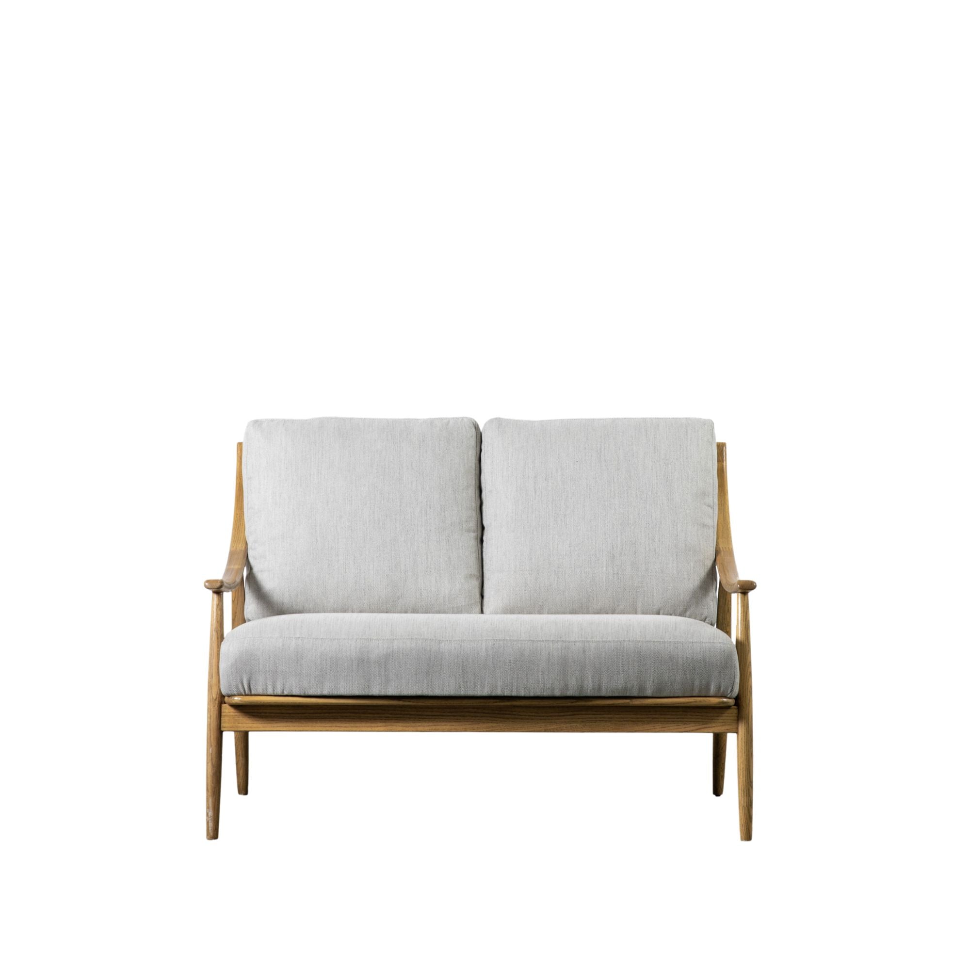 Brock 2 seat sofa in natural linen with oak frame | MalletandPlane.com