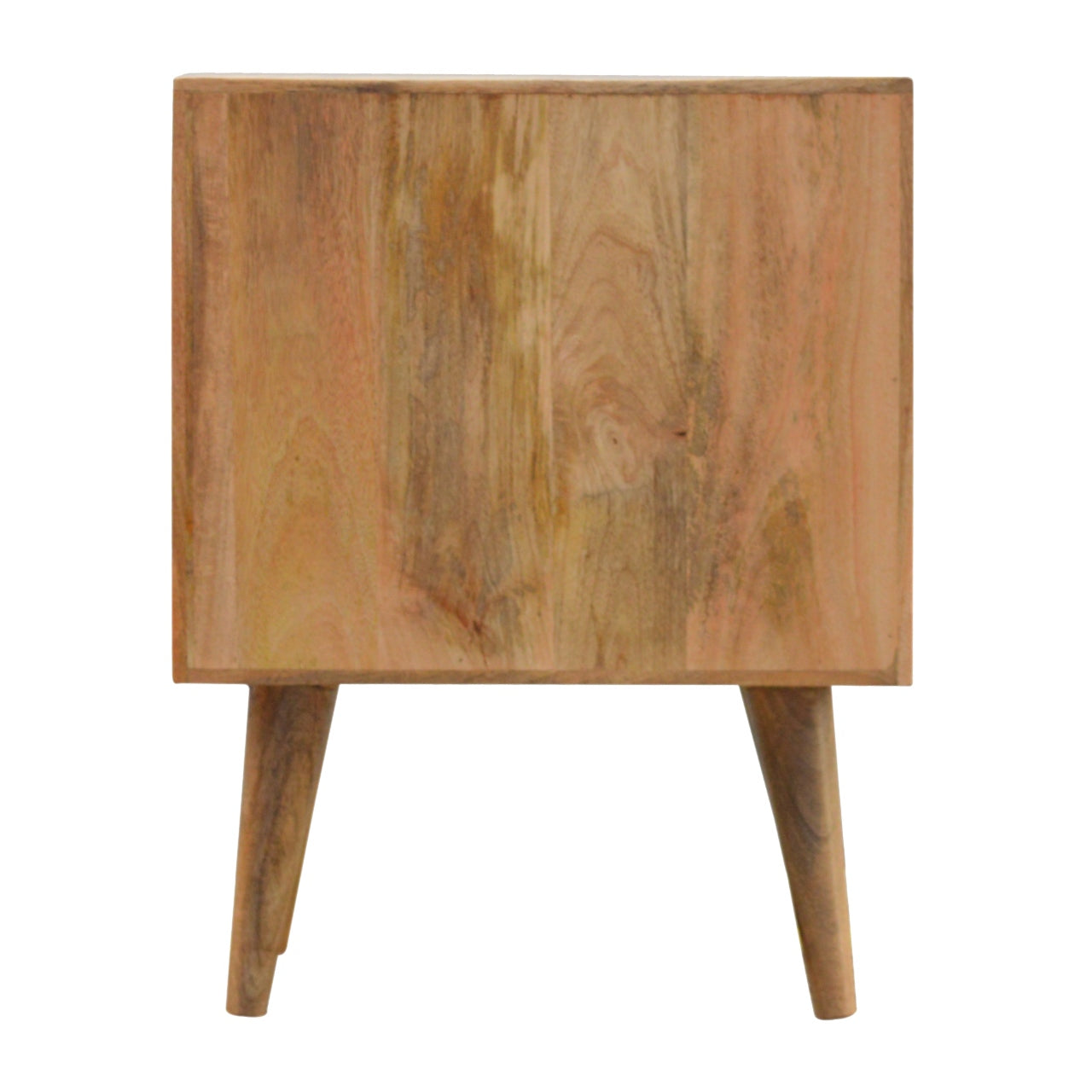 Burcote 2 drawer carved solid wood bedside table | malletandplane.com