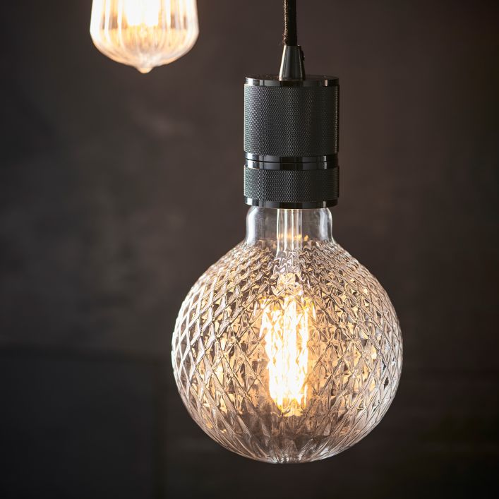 Faceted Clear Glass E27 LED Filament Bulb | malletandplane.com