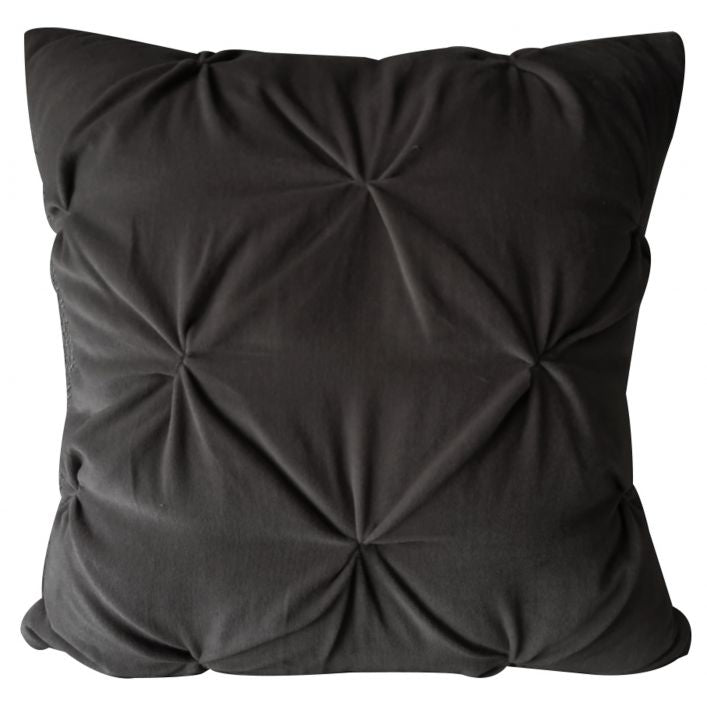 Luxe charcoal velvet cushion with polyester filling pad included | malletandplane.com