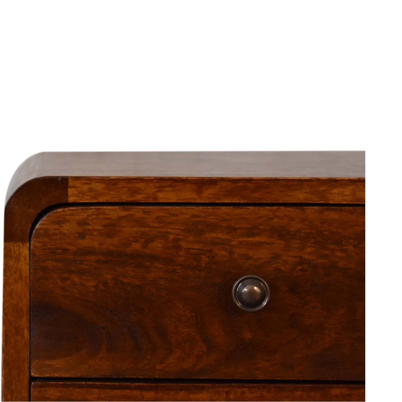 Century Handmade Solid Wood 2 drawer chestnut mini bedside table| malletandplane.com