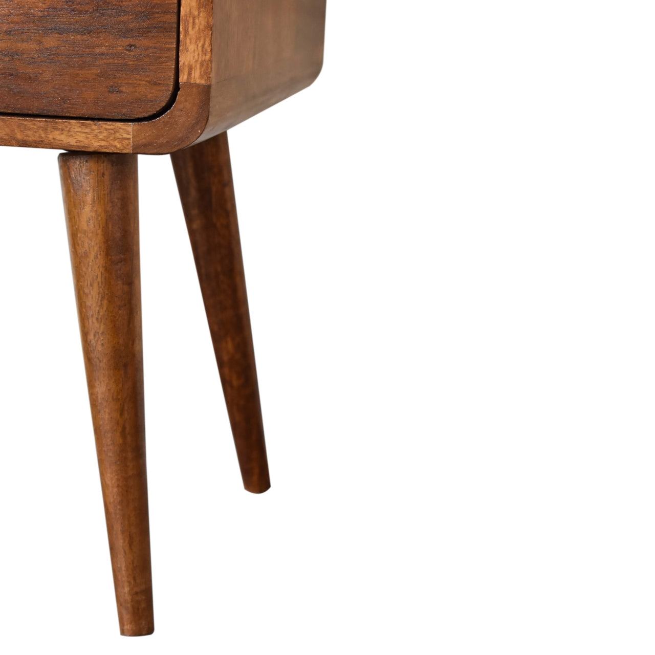 Century Handmade Solid Wood 2 drawer chestnut mini bedside table| malletandplane.com