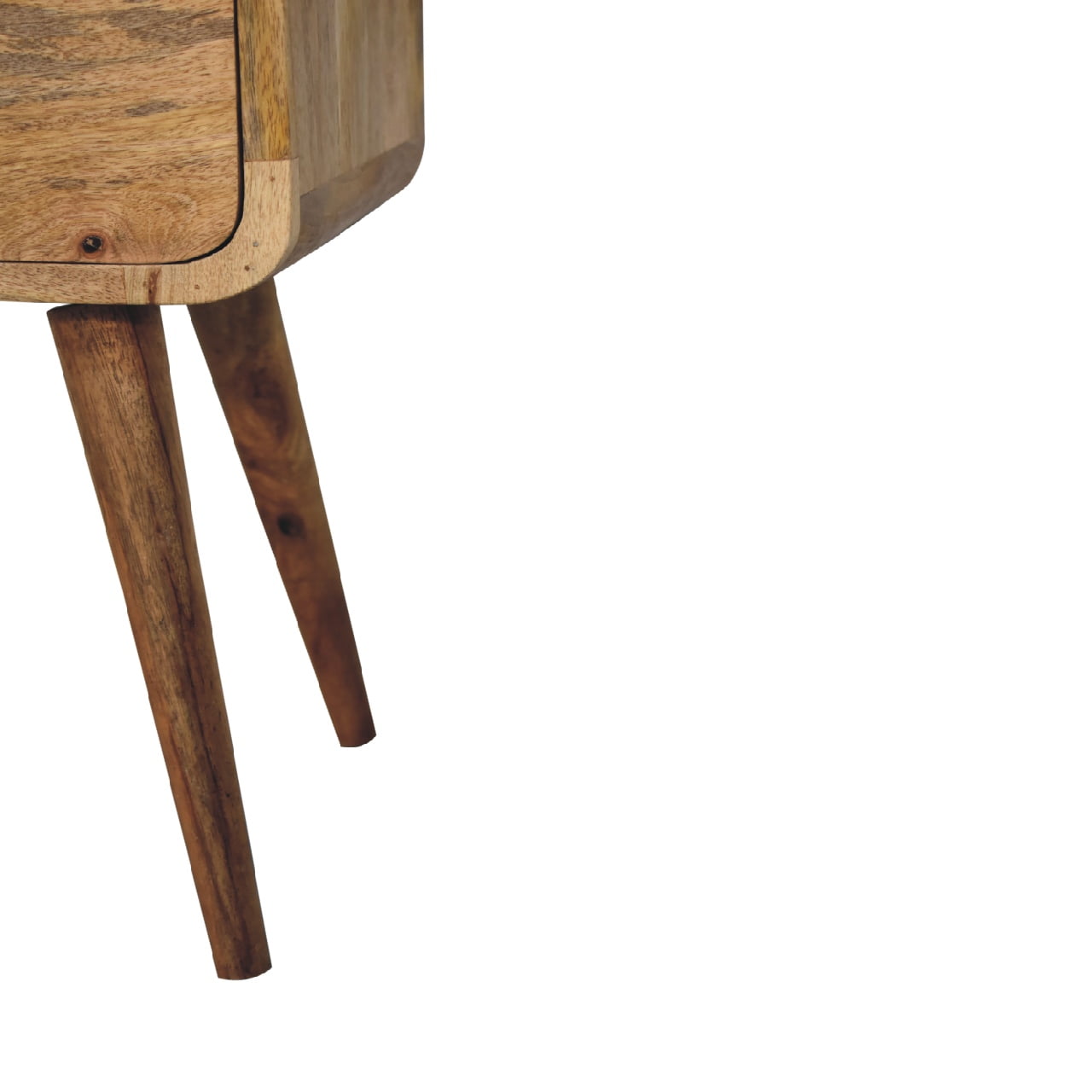 Modal handmade oak-ish 2 drawer narrow bedside table | malletandplane.com