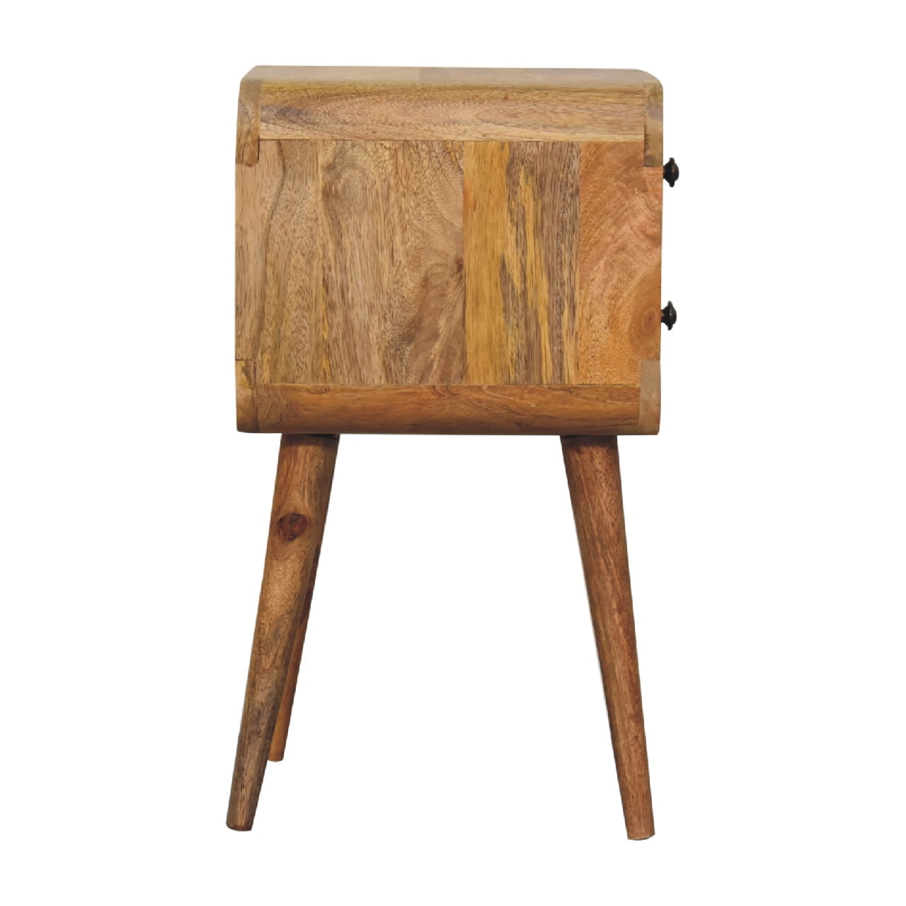 Modal handmade oak-ish 2 drawer narrow bedside table | malletandplane.com