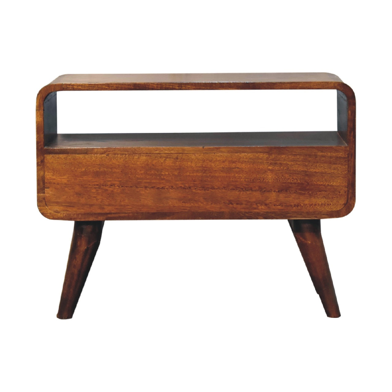 Century 1 Drawer Small Wooden TV Stand in Deep Chestnut Finish | malletandplane.com