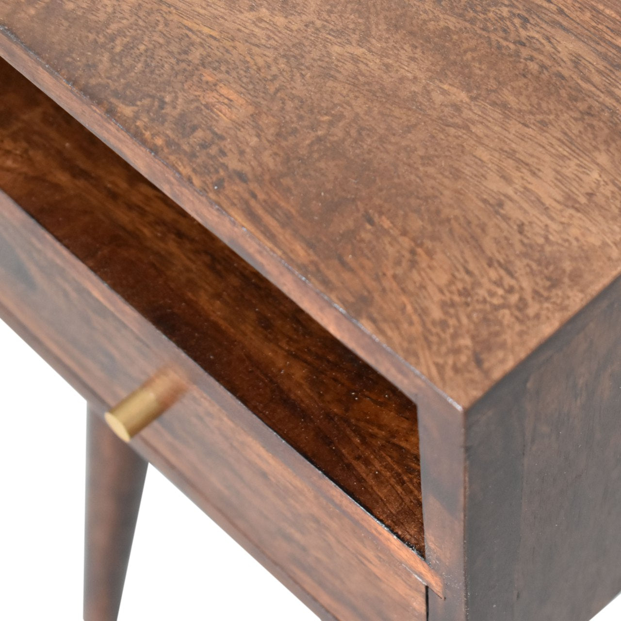 Ronan Slim Bedside Table in Walnut Finish  | malletandplane.com