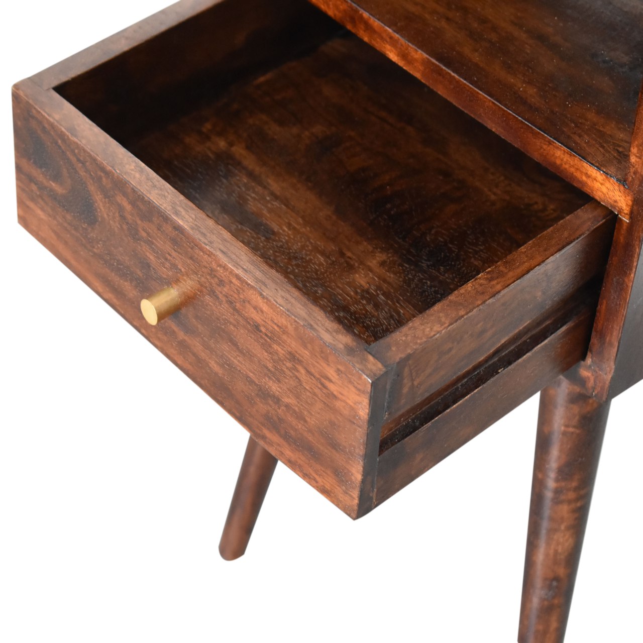 Ronan Slim Bedside Table in Walnut Finish  | malletandplane.com