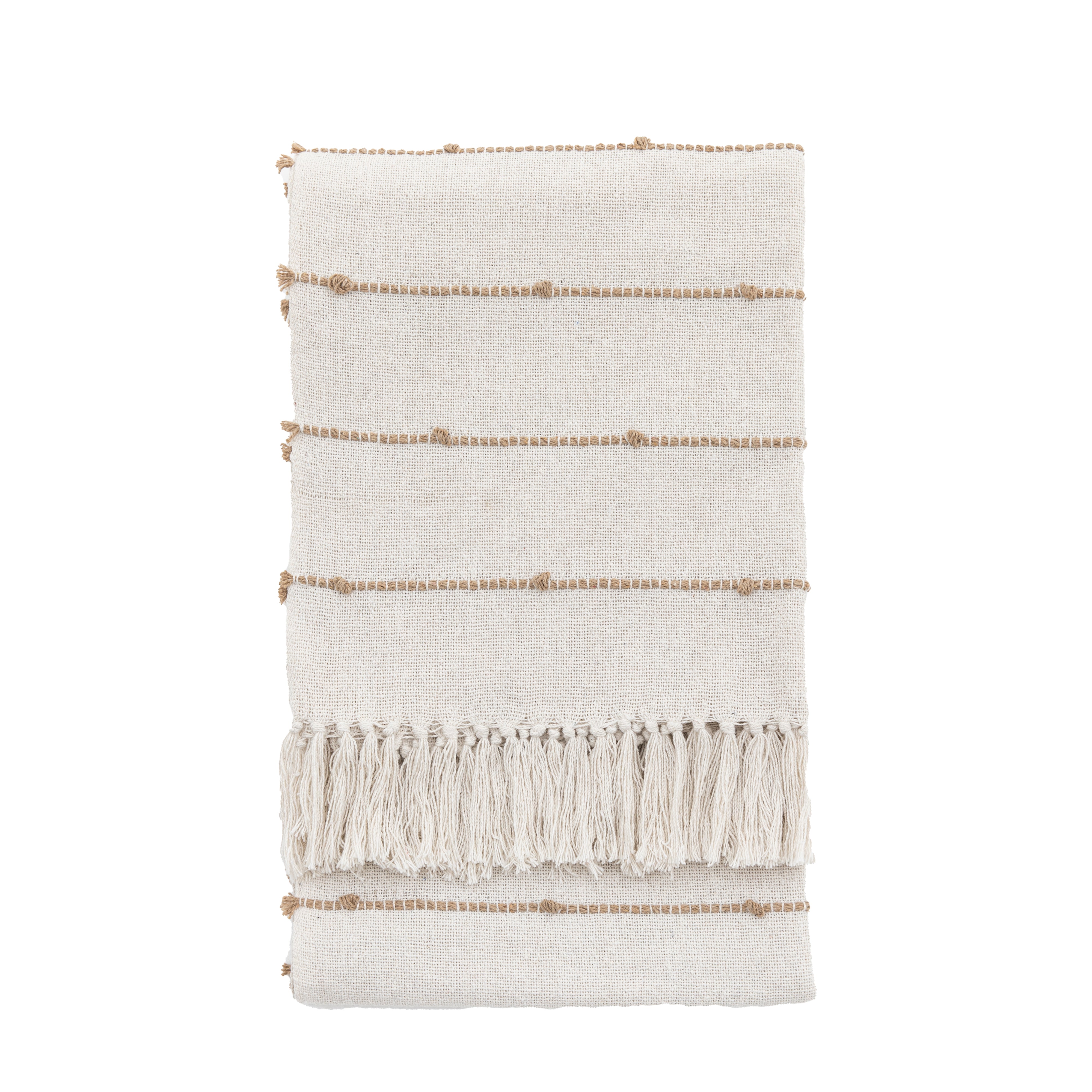 KELL Soft Bobble Throw in neutral grey and subtle oatmeal brown | malletandplane.com