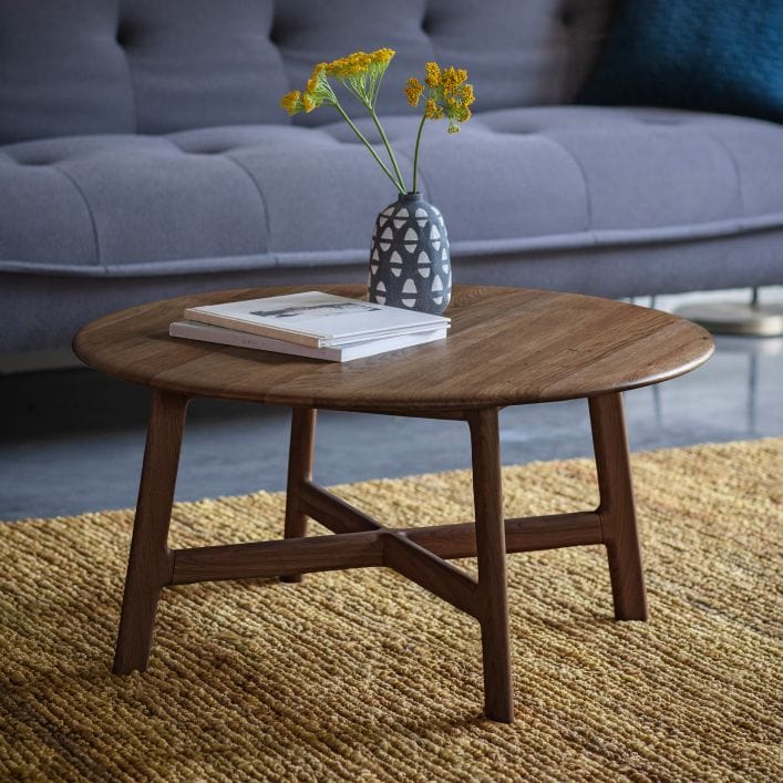 CADIZ Round Coffee Table in Walnut | malletandplane.com