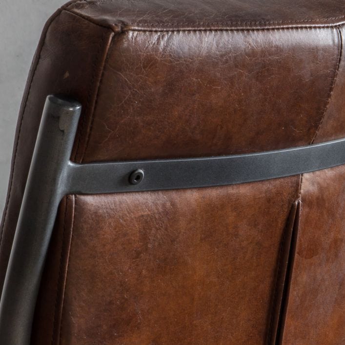 Capri Dining Chair in Brown Vintage Top Grain Leather | MalletandPlane.com