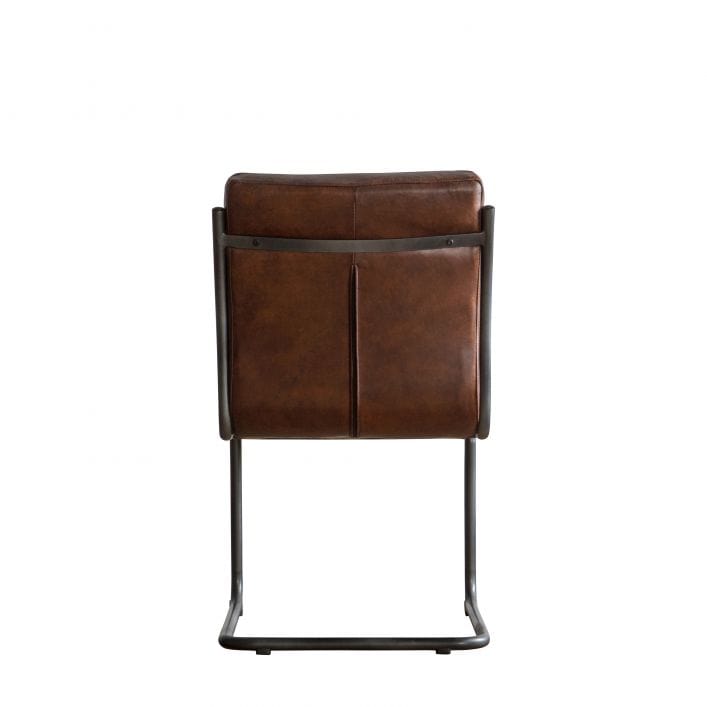 Capri Dining Chair in Brown Vintage Top Grain Leather | MalletandPlane.com