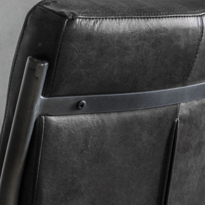 Capri Dining Chair in Ebony Vintage Top Grain Leather | MalletandPlane.com