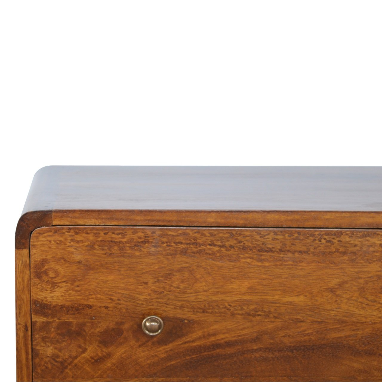 Century handmade solid wood 3 drawer chest of drawers in deep chestnut finish | malletandplane.com