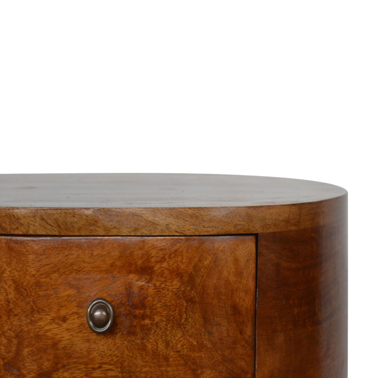 Regent Handmade Solid Wood Bedside Table with 2 Drawers in Deep Chestnut Finish  | malletandplane.com