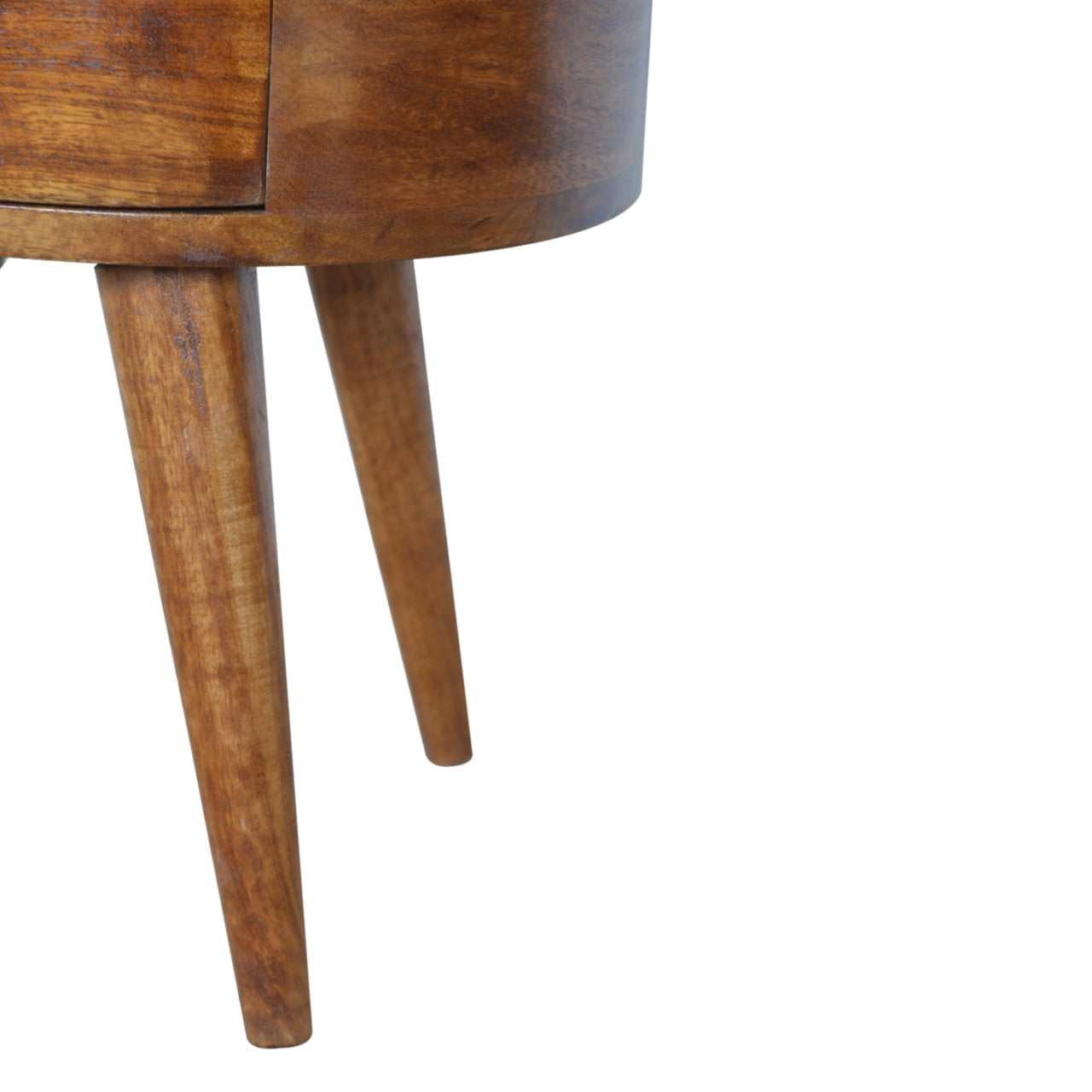 Regent Handmade Solid Wood Bedside Table with 2 Drawers in Deep Chestnut Finish  | malletandplane.com