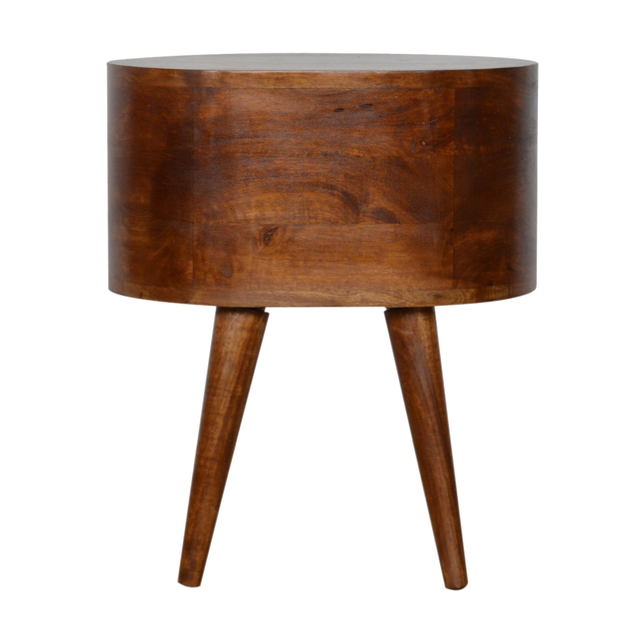 Regent Handmade Solid Wood Bedside Table with 2 Drawers in Deep Chestnut Finish  | malletandplane.com